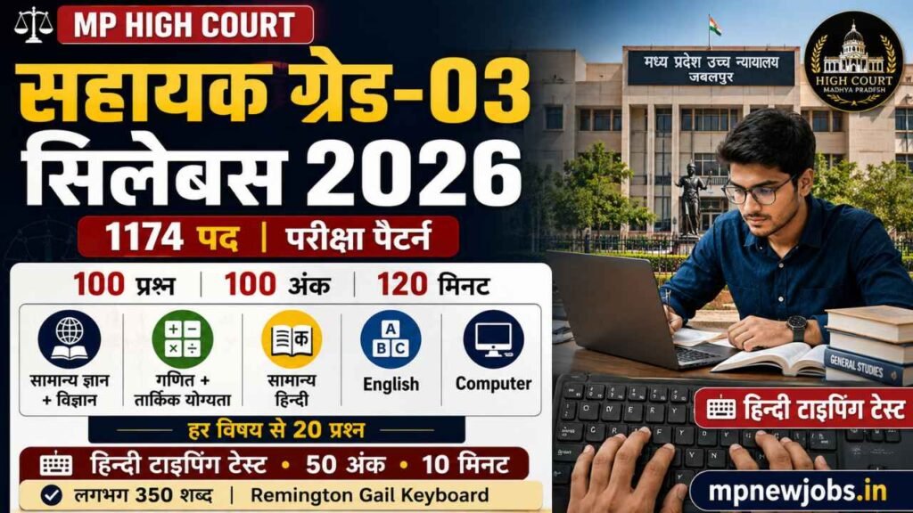 MP High Court Assistant Grade 3 Syllabus 2026: एमपी सहायक ग्रेड-03 बेसिक सिलेबस और परीक्षा पैटर्न