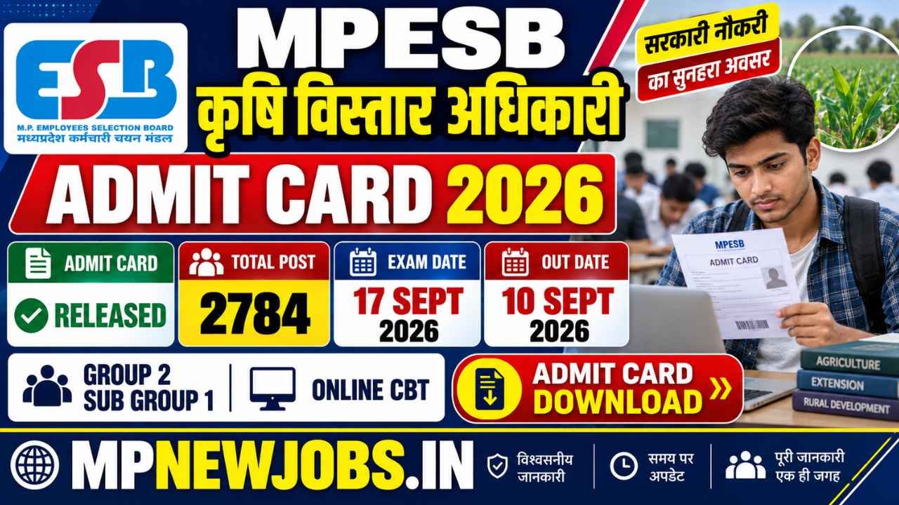 MPESB Krishi Vistar Adhikari Admit Card 2026